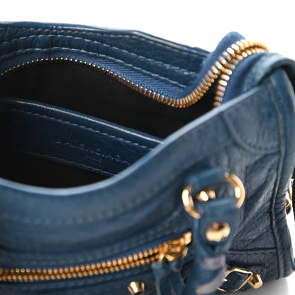 Balenciaga Agneau Classic Gold Hardware Nano City Bleu Profond 8 of 10