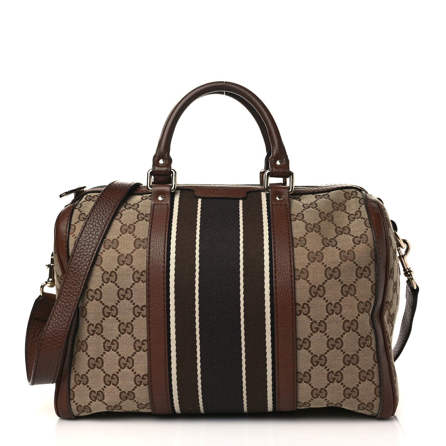 Monogram Web Medium Boston Dark Brown