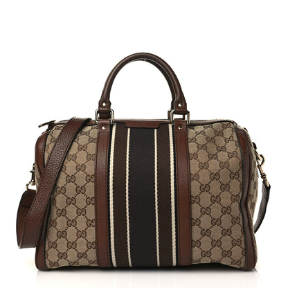Gucci Monogram Web Medium Boston Dark Brown 1 of 9