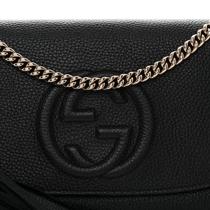 Gucci Pebbled Calfskin Medium Soho Flap Crossbody Black 8 of 12