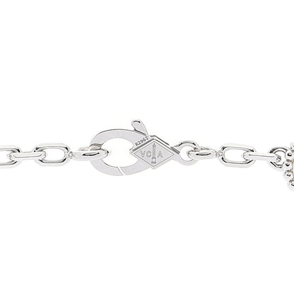 Van Cleef & Arpels 18K White Gold Mother of Pearl 10 Motifs Vintage Alhambra Necklace 4 of 6