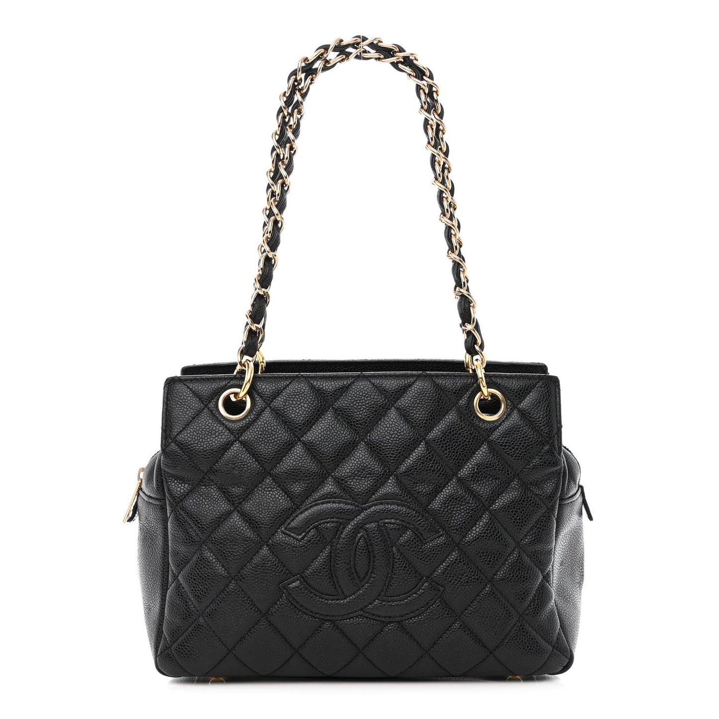 Caviar Quilted Petit Timeless Tote PTT Black