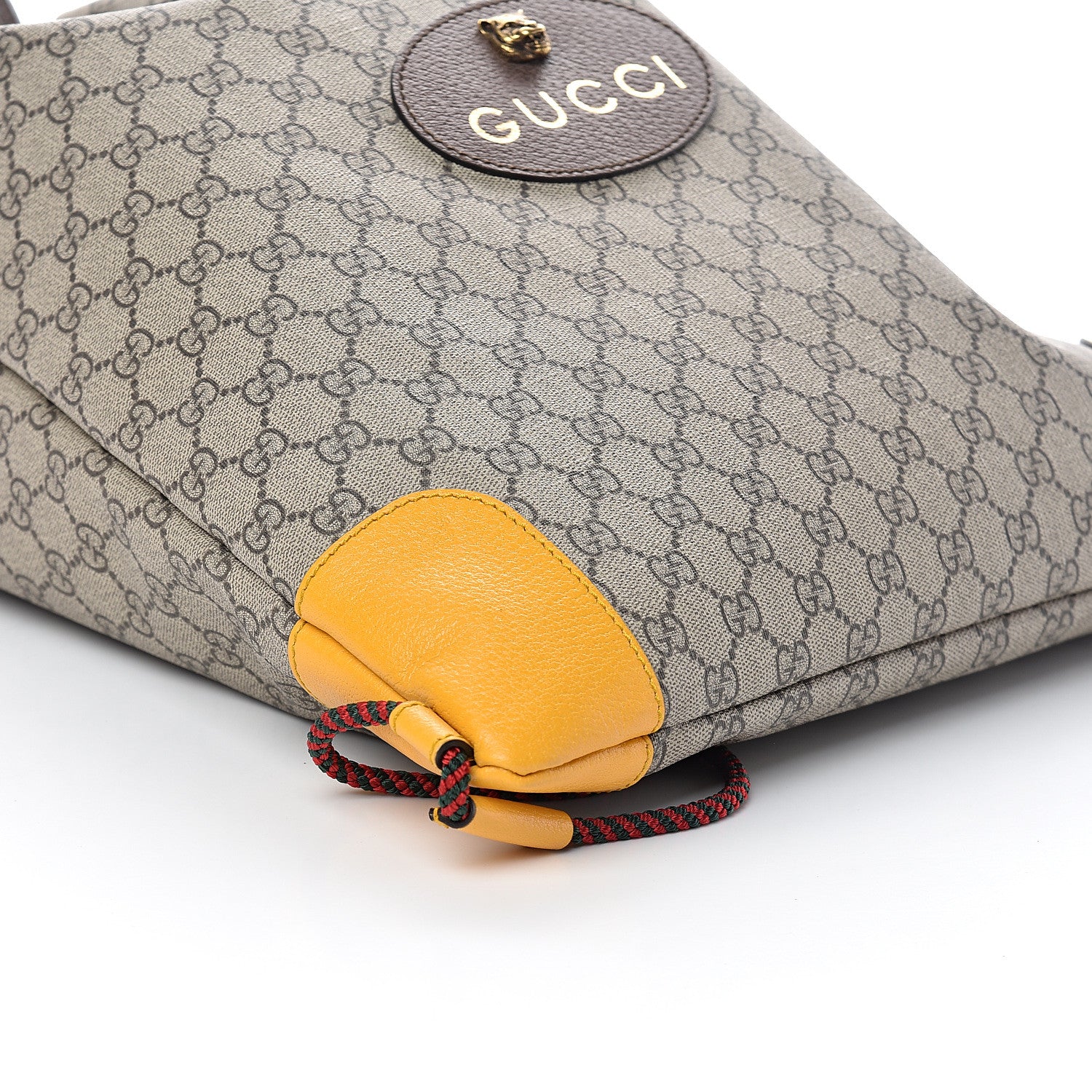 Gucci GG Supreme Monogram Neo Vintage Drawstring Backpack Beige New Acero Crop 7 of 8