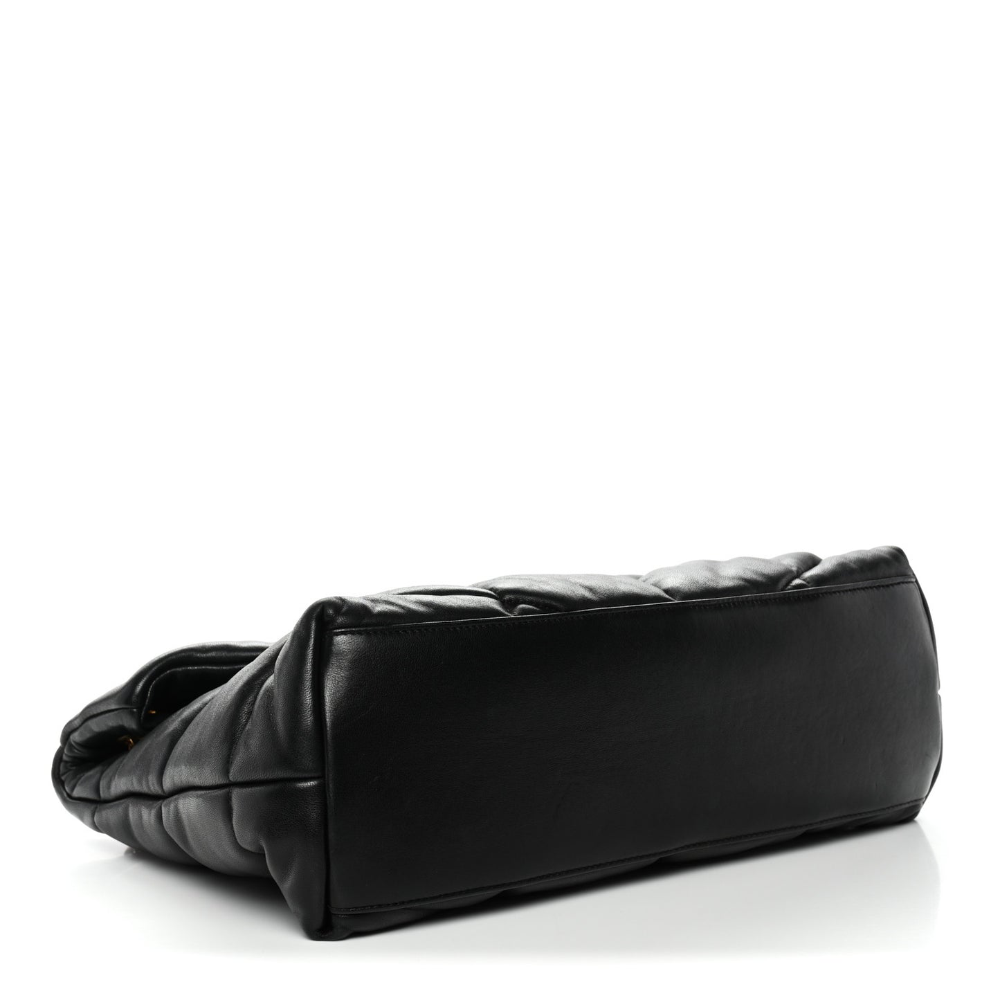Lambskin Quilted Medium Loulou Puffer Monogram Chain Satchel Black