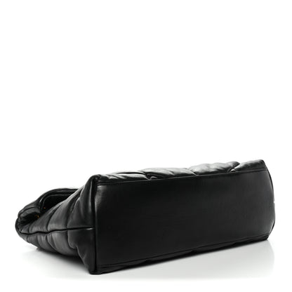 Saint Laurent Lambskin Quilted Medium Loulou Puffer Monogram Chain Satchel Black 4 of 10