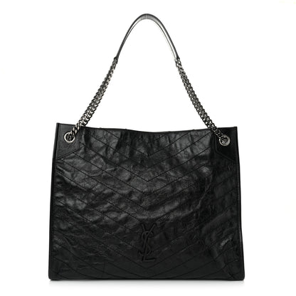Saint Laurent Crinkled Calfskin Matelasse Monogram Large Niki Shopper Tote Black 1 of 10
