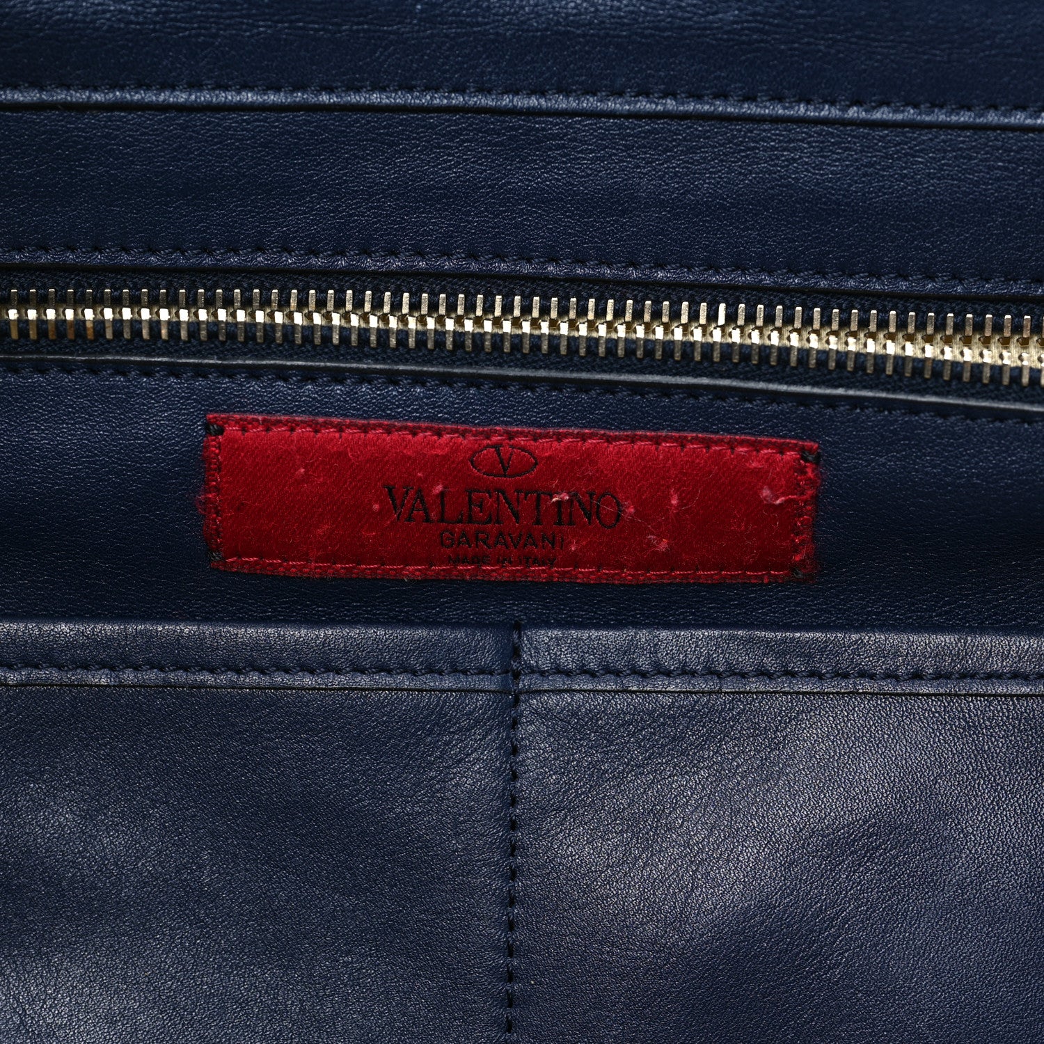 Valentino Garavani Vitello Medium Rockstud Tote Marine 6 of 10