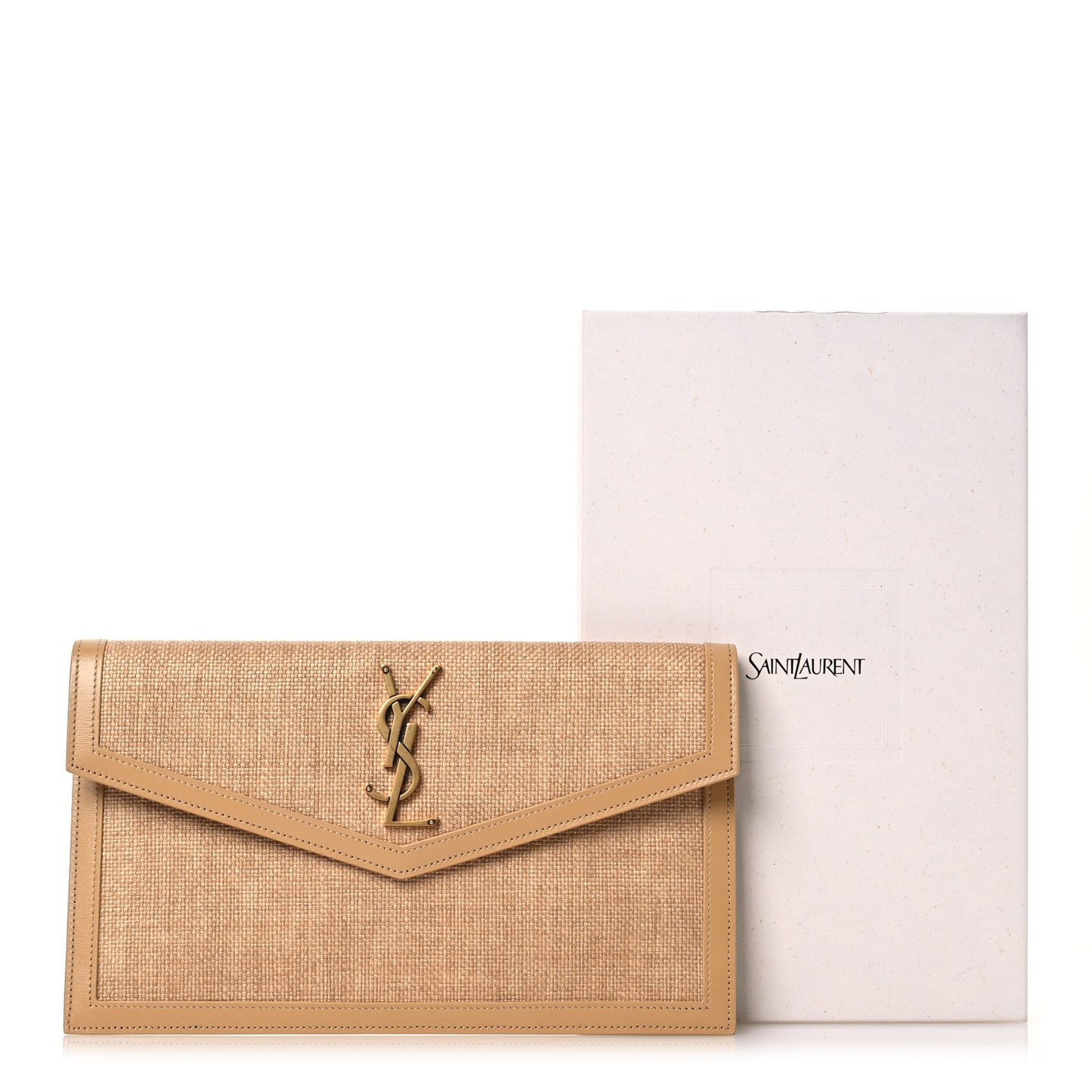 Micro Raffia Uptown Pouch Natural Hay Blush
