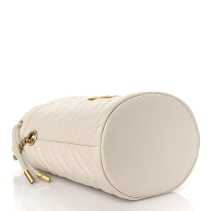 Gucci Calfskin Matelasse Mini GG Marmont 2.0 Bucket Bag White 4 of 10