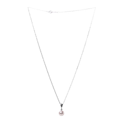 Mikimoto 18K White Gold Akoya Pearl 7.5mm Drop Pendant Necklace 3 of 6