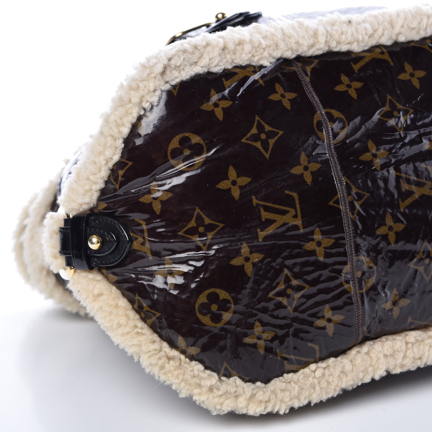 Louis Vuitton Patent Monogram Shearling Sac Thunder 9 of 11