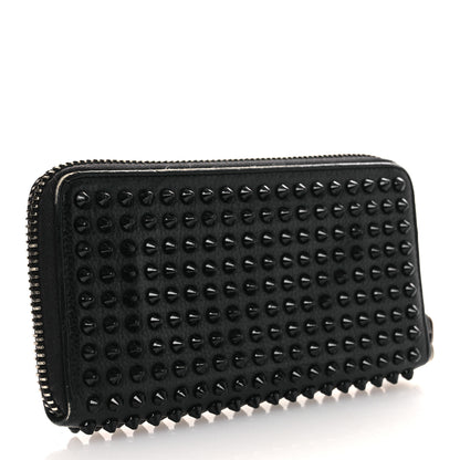 Christian Louboutin Calfskin Panettone Spiked Zip Around Wallet Black 3 of 13