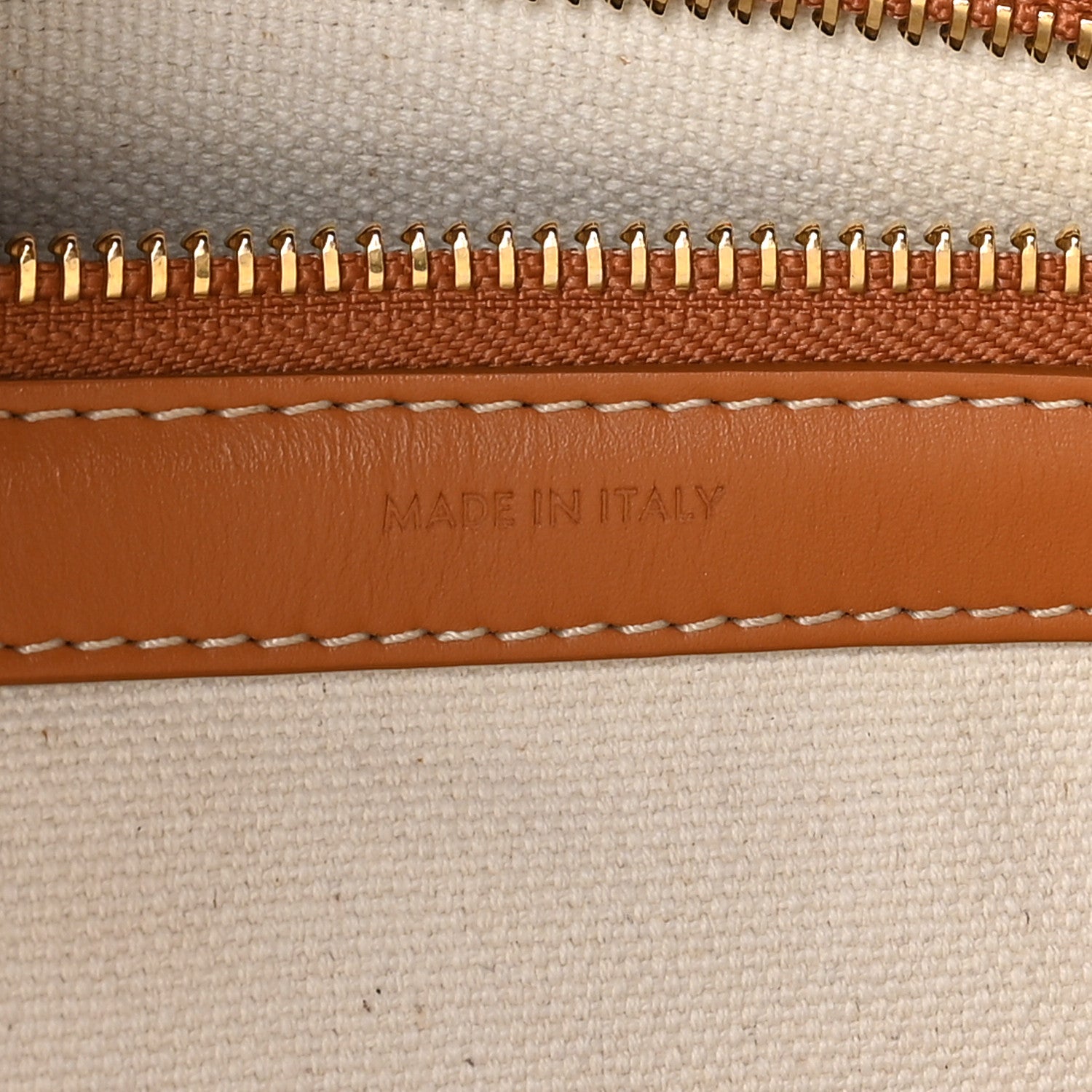 Celine Canvas Calfskin Logo Print Small Horizontal Cabas Natural Tan 6 of 10