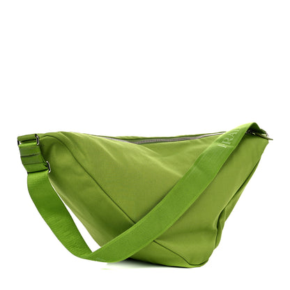 Prada Canapa Logo Embossed Large Triangle Shoulder Bag Felce 3 of 13
