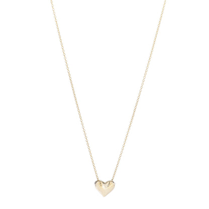 Tiffany 18K Yellow Gold Small Puff Heart Pendant Necklace 1 of 5