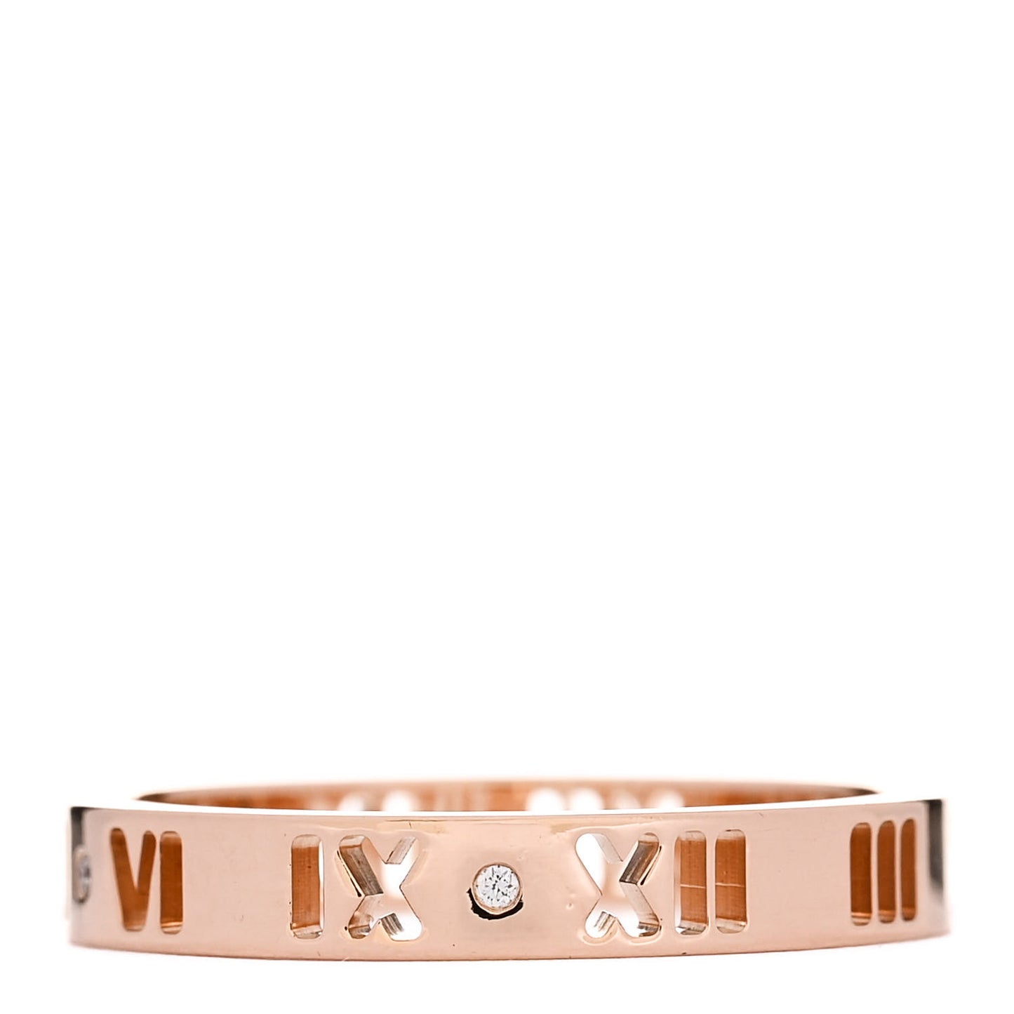 18K Rose Gold Diamond Narrow Atlas Pierced Ring 60 9.25