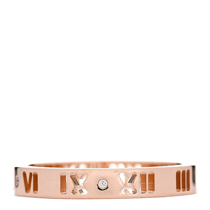 Tiffany 18K Rose Gold Diamond Narrow Atlas Pierced Ring 60 9.25 3 of 5