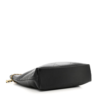 Chanel Calfskin Stitched Small Shopping Tote Black 4 of 10