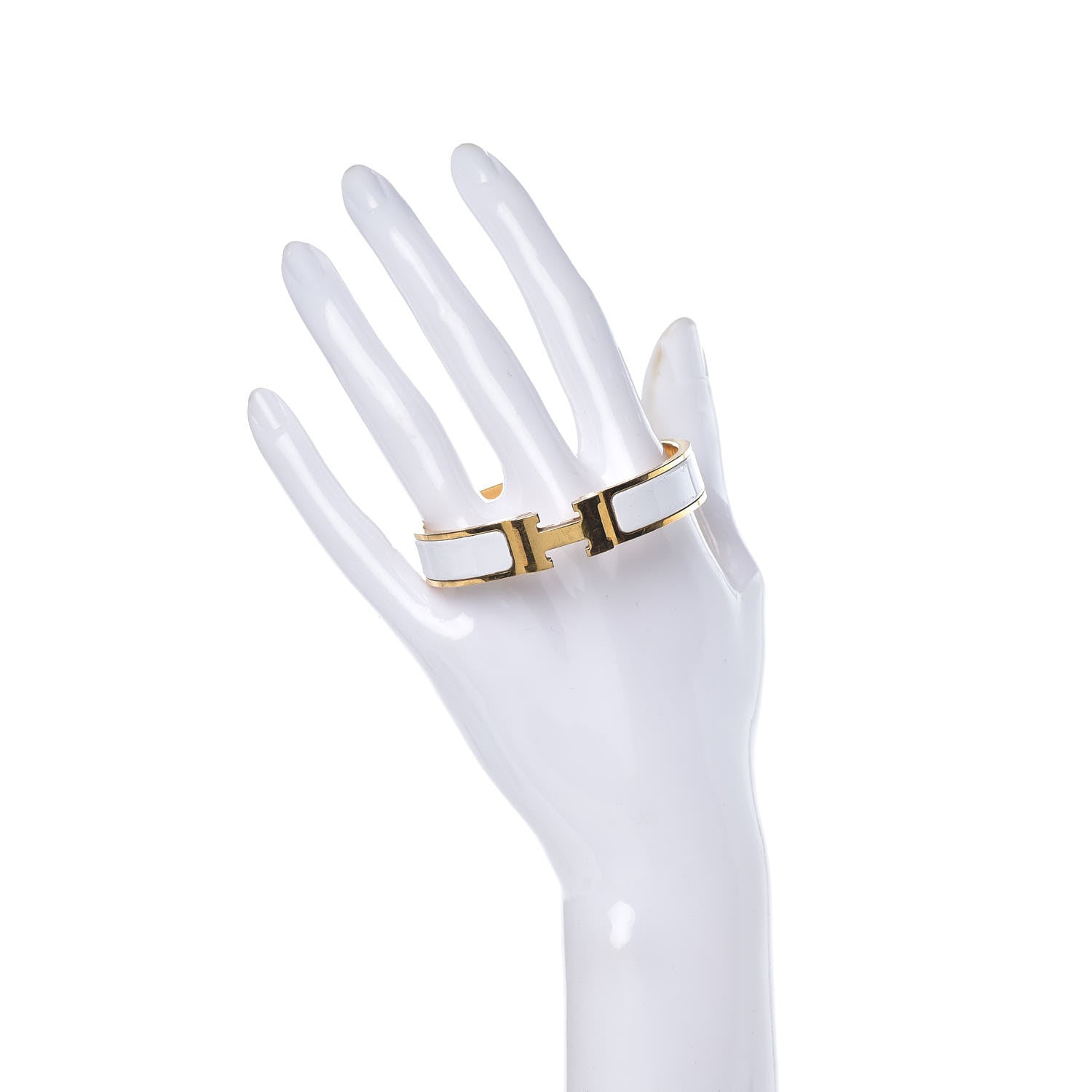 Hermes Enamel Narrow Clic Clac H Bracelet PM White 2 of 7