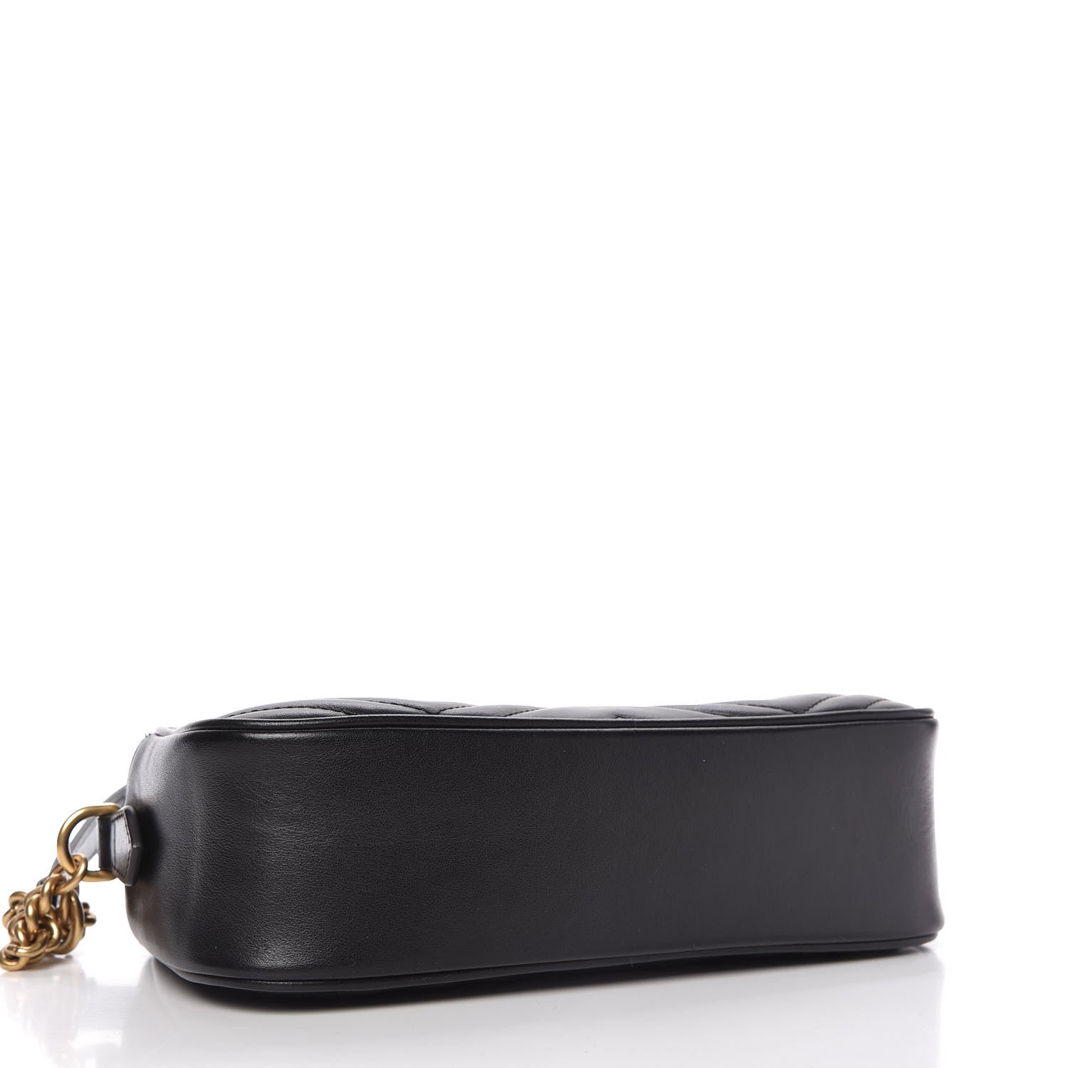 Gucci Calfskin Matelasse Small GG Marmont Chain Shoulder Bag Black 4 of 11
