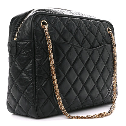Chanel Aged Calfskin Quilted Large Reissue Camera Case Black 3 of 10