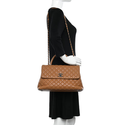 Chanel Caviar Quilted Medium Coco Handle Flap Camel 2 of 14