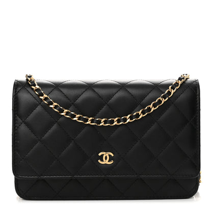 Chanel Lambskin Quilted Wallet On Chain WOC Black 1 of 15
