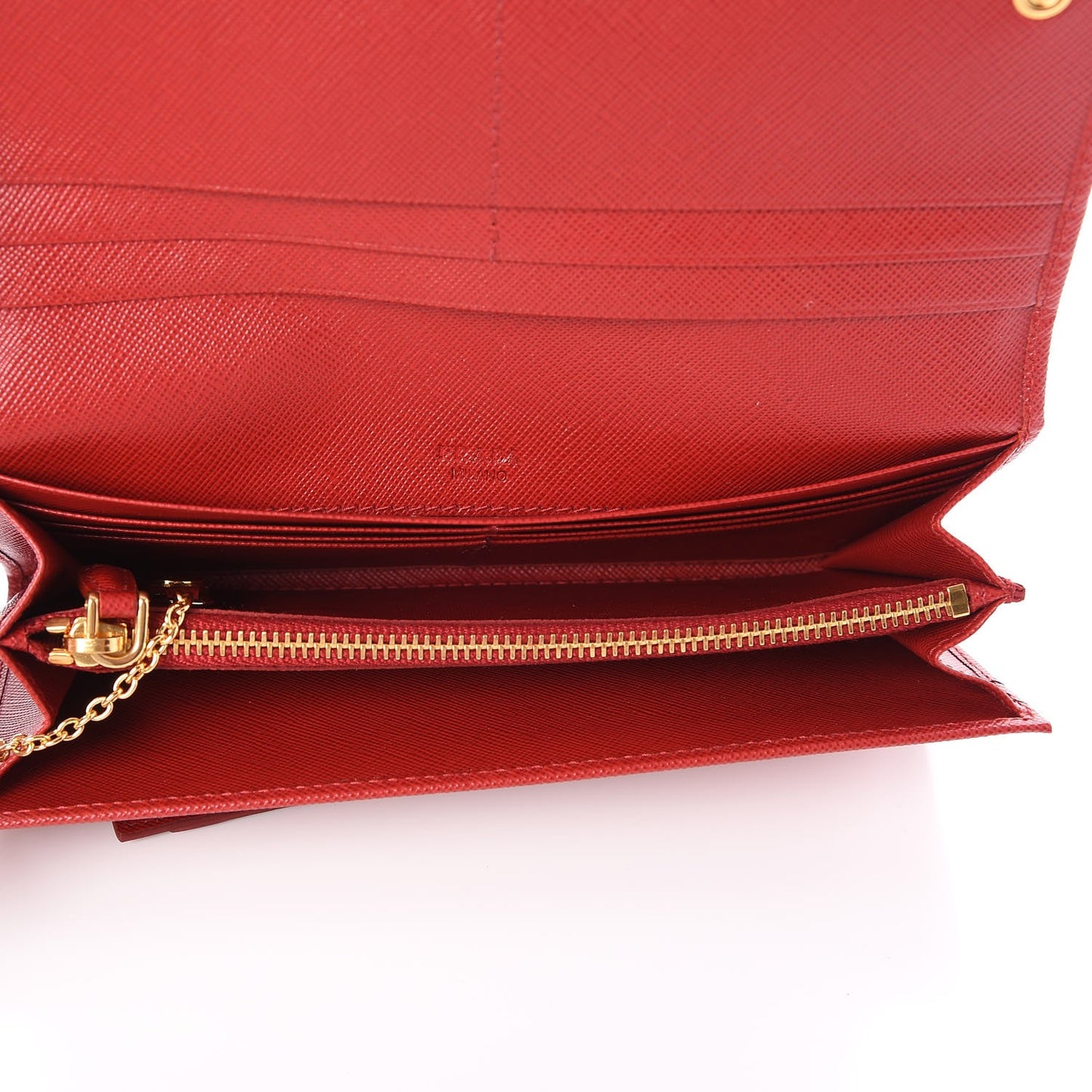 Saffiano Metal Continental Flap Wallet Fuoco