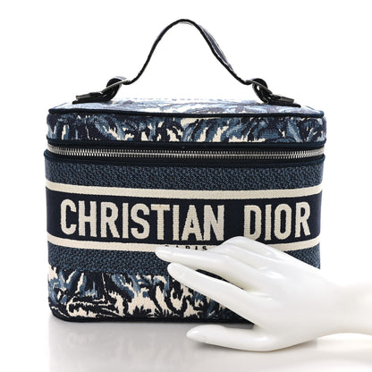 Christian Dior Canvas Embroidered Palm Tree Diortravel Vanity Case Blue Multicolor 2 of 9