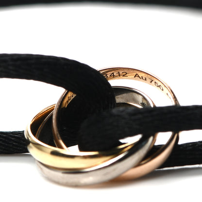 Cartier 18K Pink Yellow White Gold Trinity Adjustable Cord Bracelet Black 5 of 5