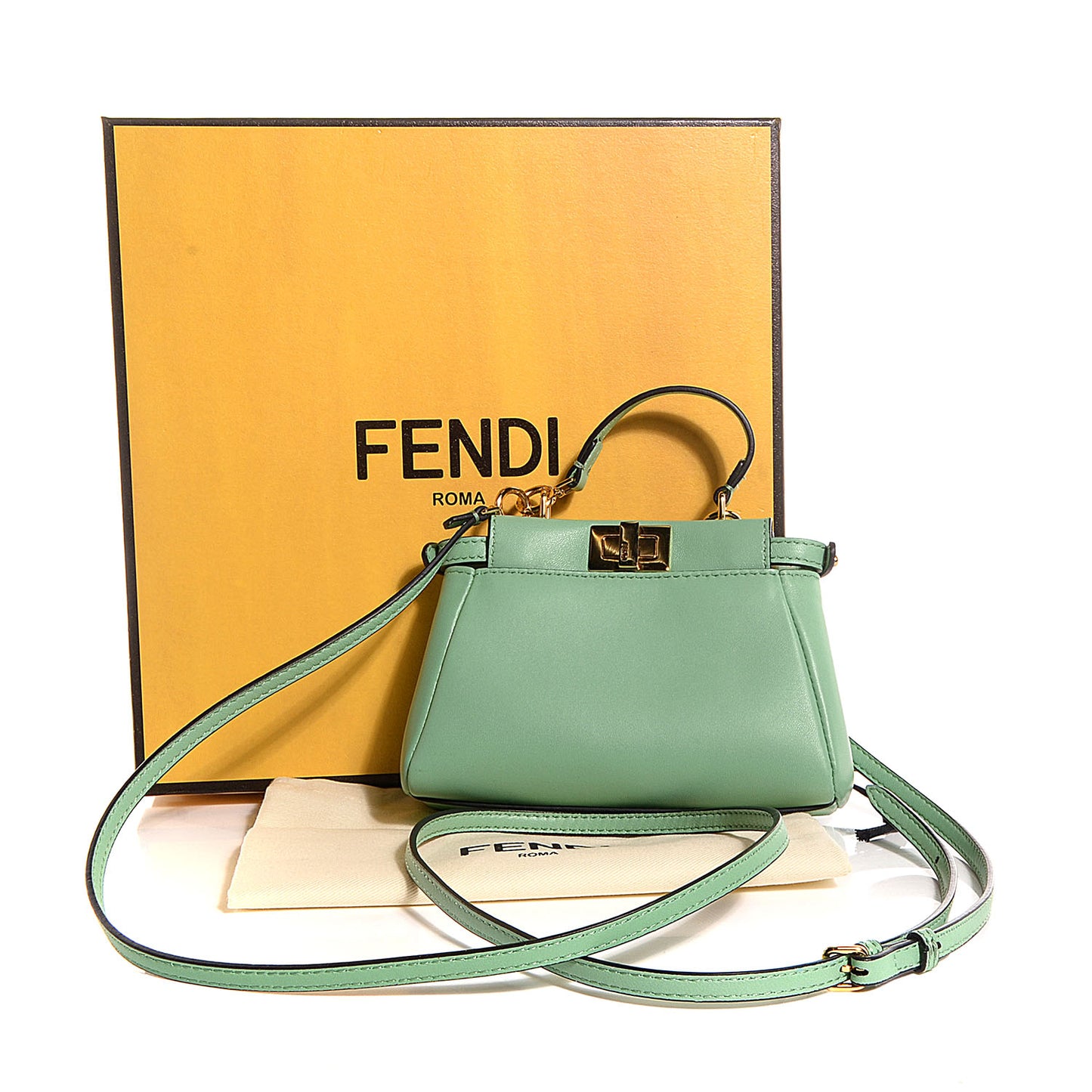 Shiny Nappa Micro Peekaboo Iconic Satchel Verde Acqua