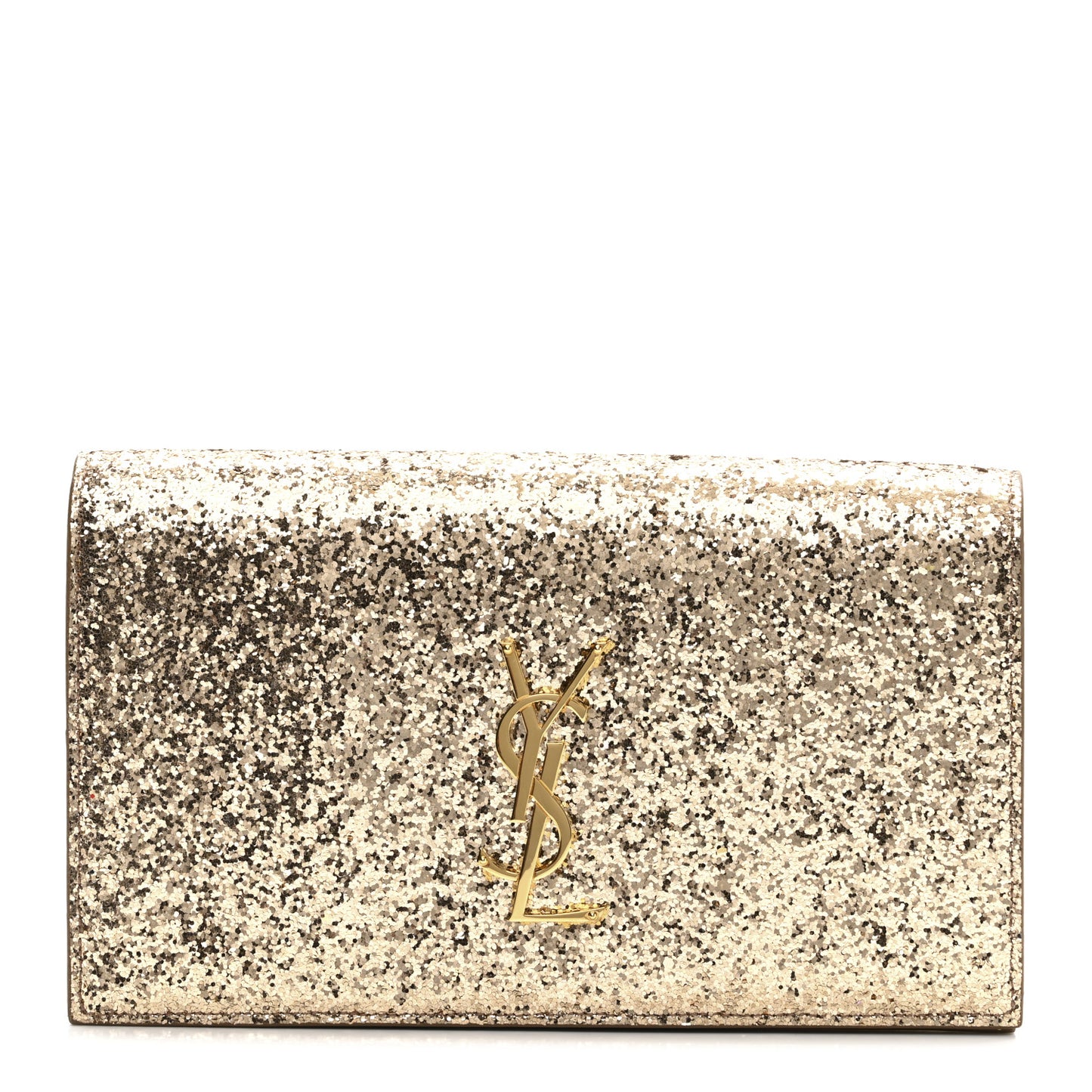 Glitter Classic Kate Monogram Clutch Gold