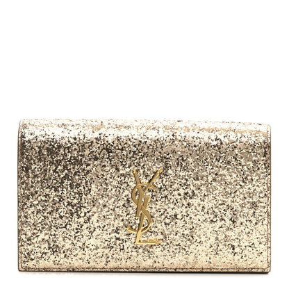 Saint Laurent Glitter Classic Kate Monogram Clutch Gold 1 of 7