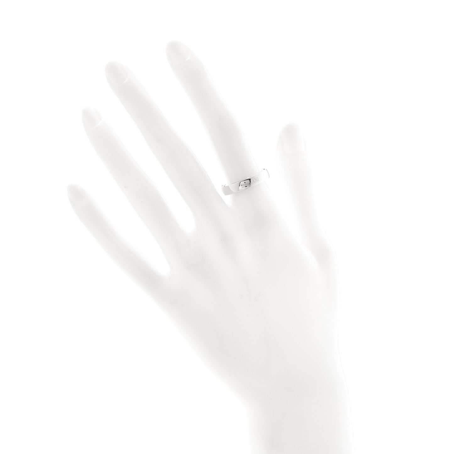 X BRAD PITT 18K White Gold Diamond D.Side Band Ring 50 5.5