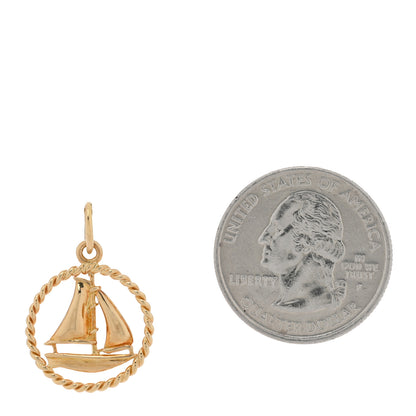 Tiffany 18K Yellow Gold Sailboat Twist Charm 2 of 3