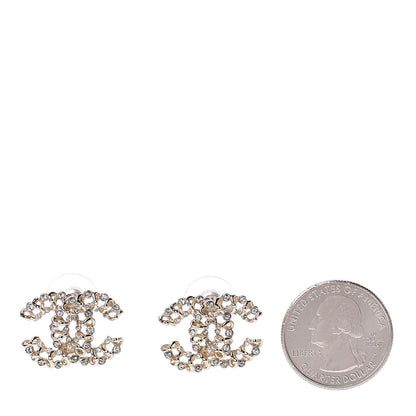 Chanel Crystal Mini CC Earrings Gold 2 of 5