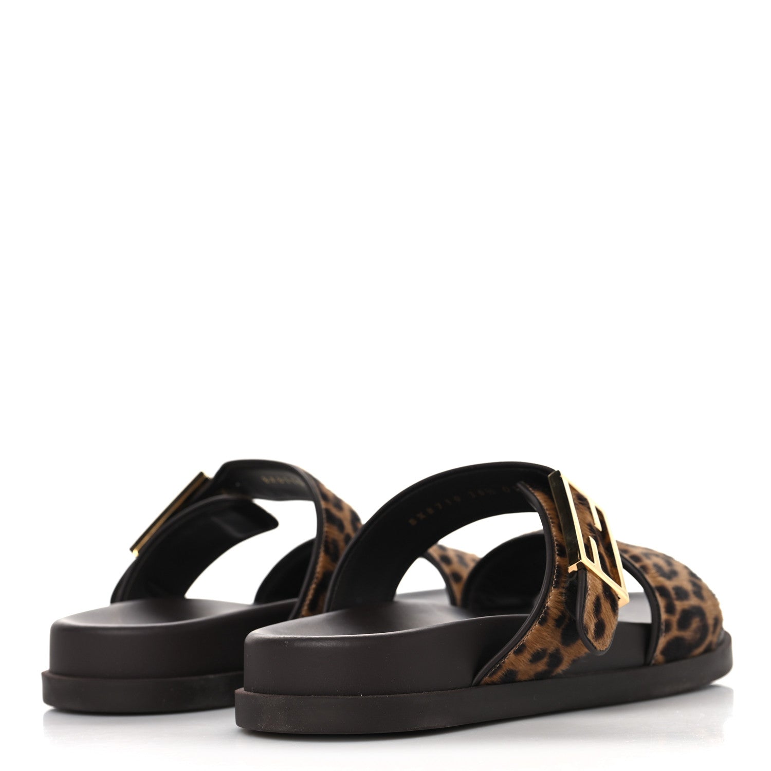 Fendi Calf Hair Leopard FF Fendi Feel Sandals 36.5 Brown 5 of 10