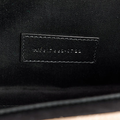 Saint Laurent Grain De Poudre Matelasse Chevron Monogram Envelope Clutch Dark Beige 7 of 10