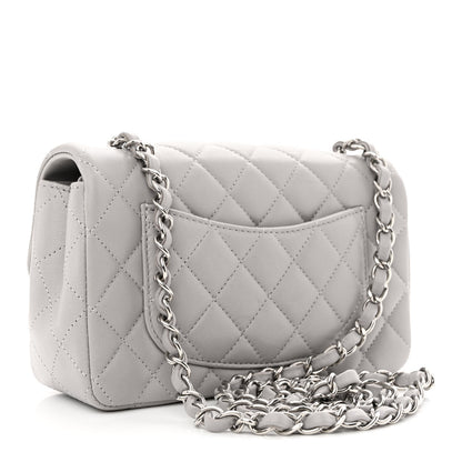 Chanel Lambskin Quilted Mini Rectangular Flap Grey 3 of 10