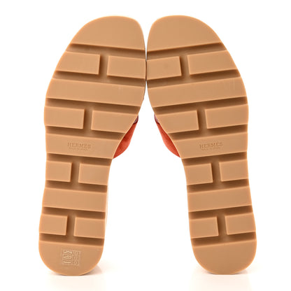 Hermes Suede Goatskin Cork Eze 30 Sandals 39 Orange Brulee 5 of 9