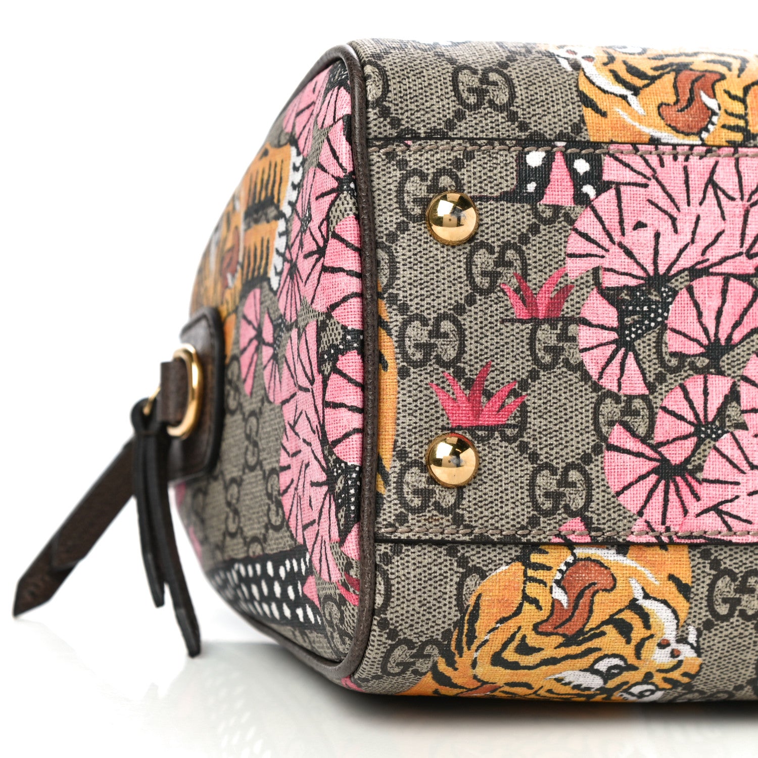 Gucci GG Supreme Monogram Bengal Small Boston Beige Pink 8 of 9