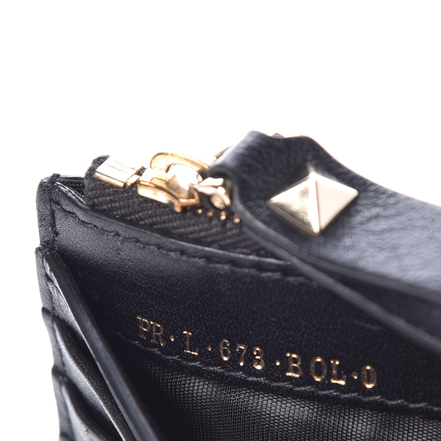 Vitello Rockstud Coin Case Card Holder Black