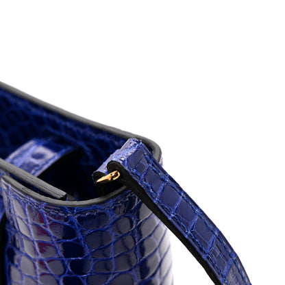 Hermes Shiny Alligator Kelly Wallet To Go Bleu Electrique 20 of 23