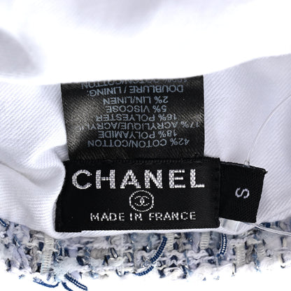 Chanel Cotton Tweed CC Beret S Blue White 6 of 6