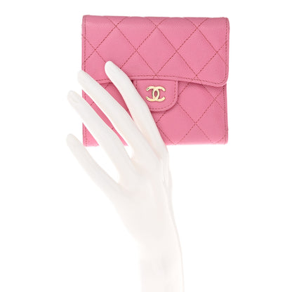 Chanel Caviar Quilted Compact Flap Wallet Pink 2 of 13