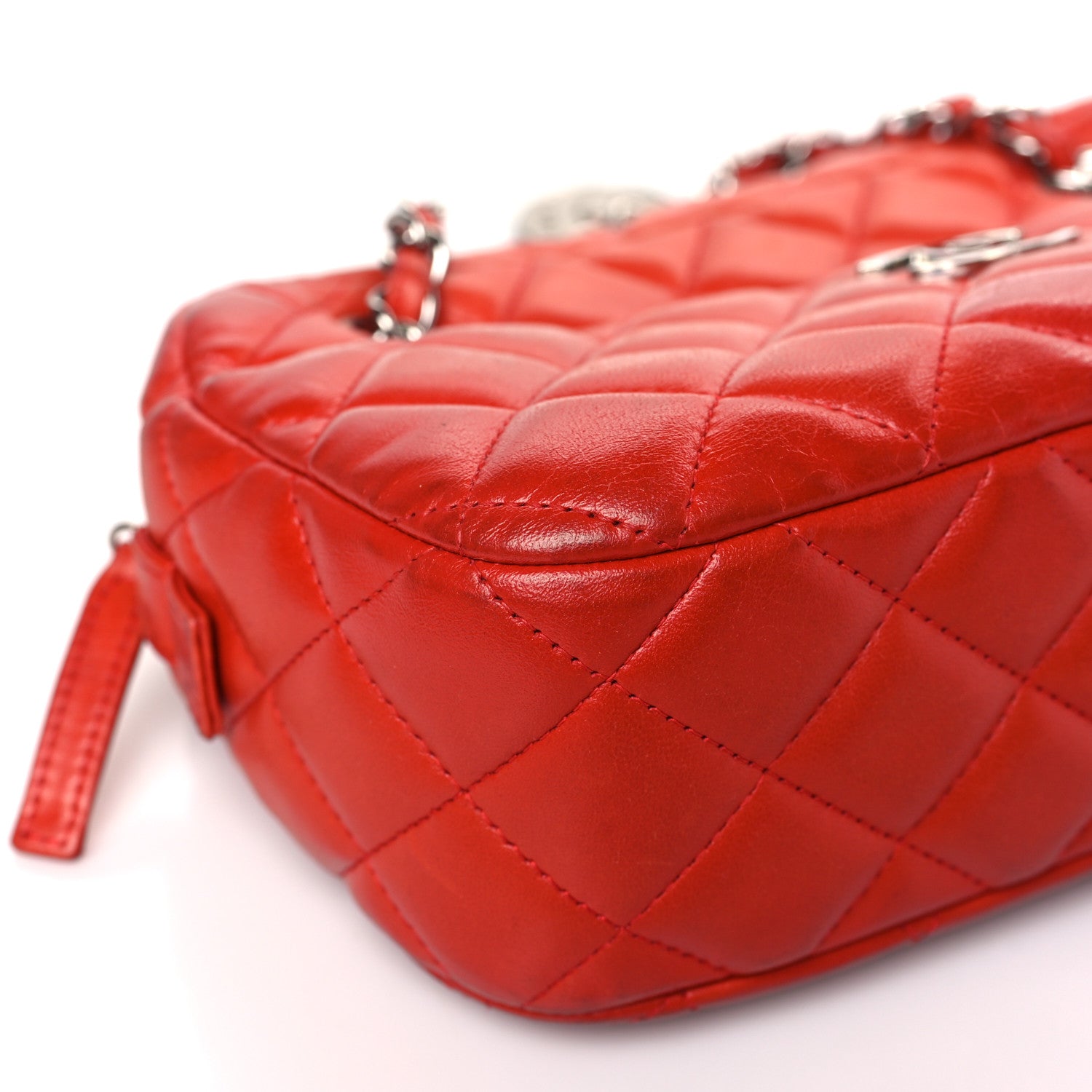 Chanel Lambskin Quilted Camera Case Red 8 of 11