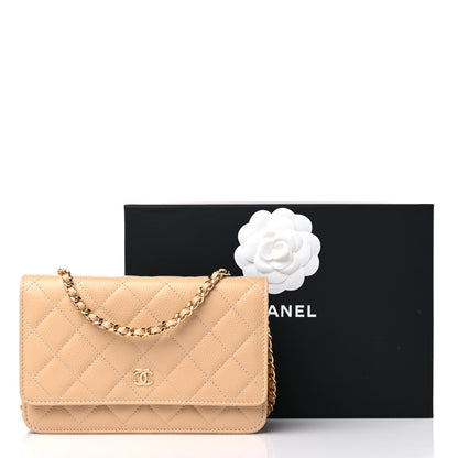 Chanel Caviar Quilted Wallet On Chain WOC Beige 11 of 11