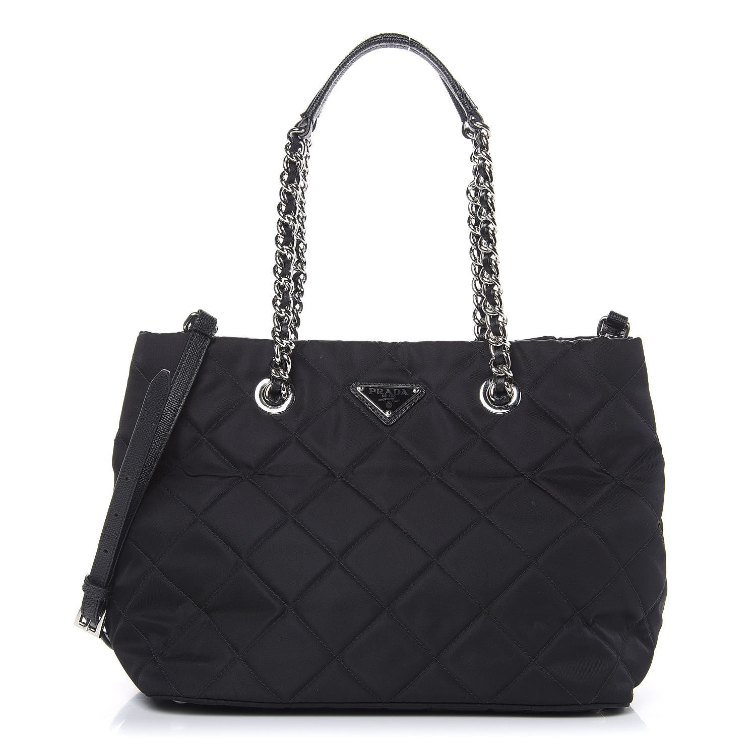 Prada Nylon Tessuto Impuntu Quilted Shoulder Bag Black 1 of 9