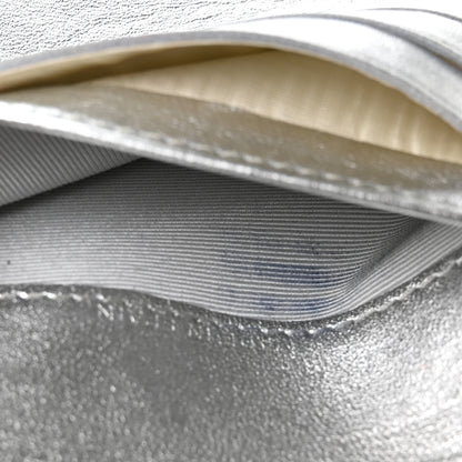 Chanel Metallic Lambskin Quilted Compact French Flap Wallet Silver 10 of 10