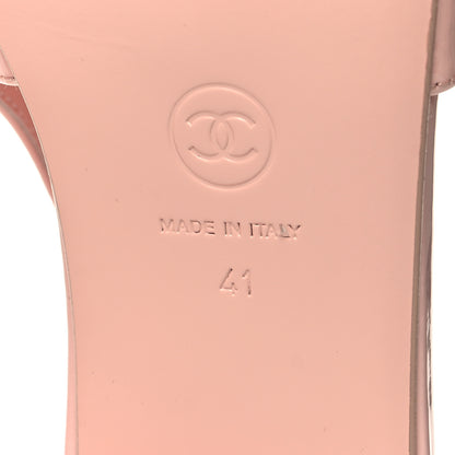 Chanel Patent Calfskin Cap Toe Slingback Flats 41 Blush 7 of 8